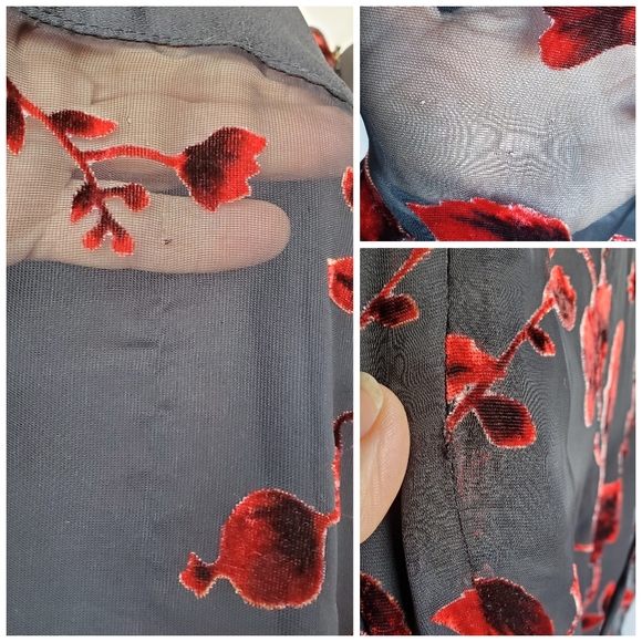 Coldwater Creek Floral Velvet Overlay Dress - Picture 7 of 8